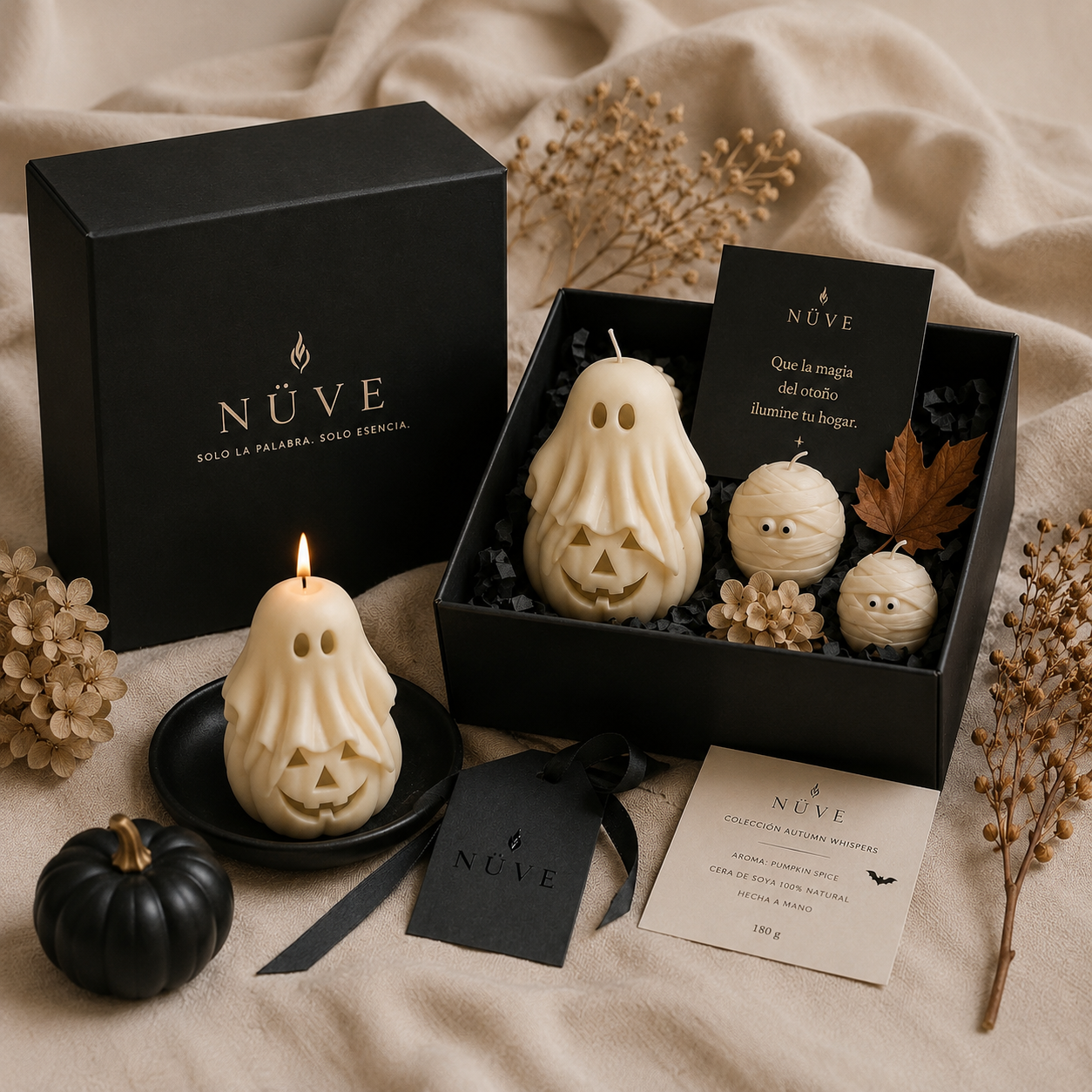Colección de velas de otoño Nüve en caja negra